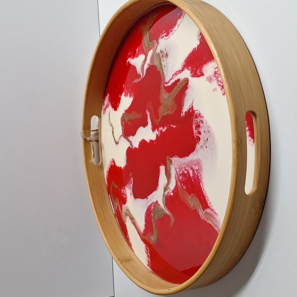 #ZZZ Beautiful bamboo resin nontoxic food safe serving tray - Picture 6 of 6